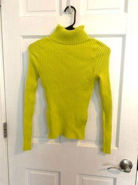 Chartreuse Banana Republic Turtleneck Sweater